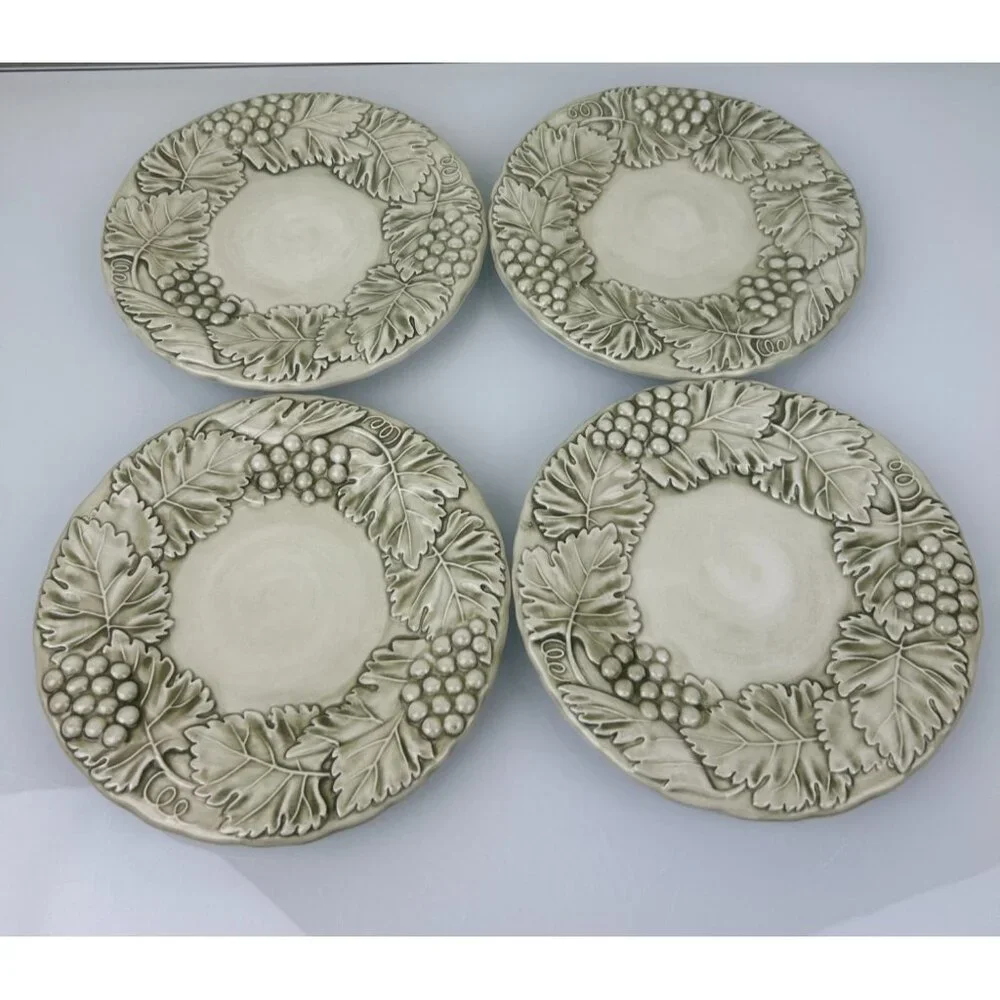 Williams Sonoma Napa Sage Italy Leaf Grape Dessert Bread Appetizer Plates 7